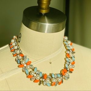 Zara Garland Pearl Collar Statement Necklace